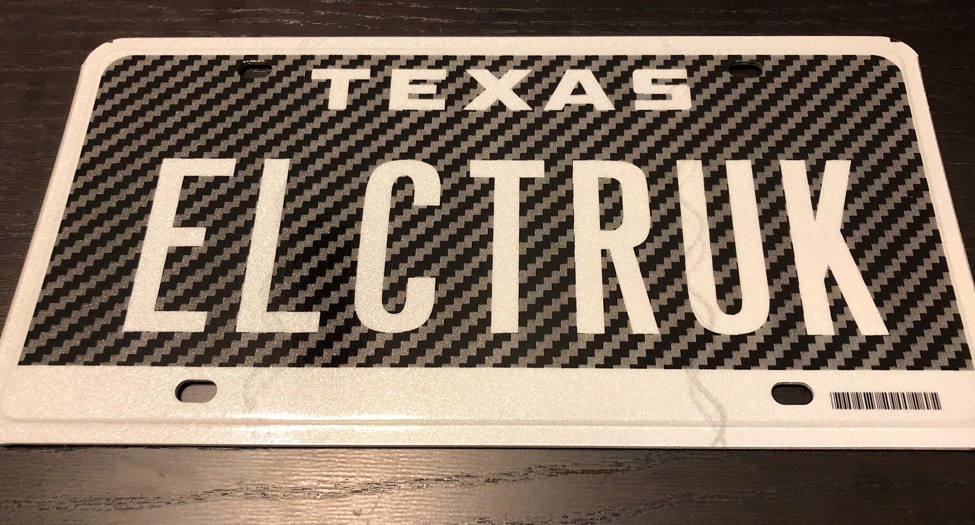 Tesla Cybertruck Custom license plate / vanity plate name for your Cybertruck? elctrukplate