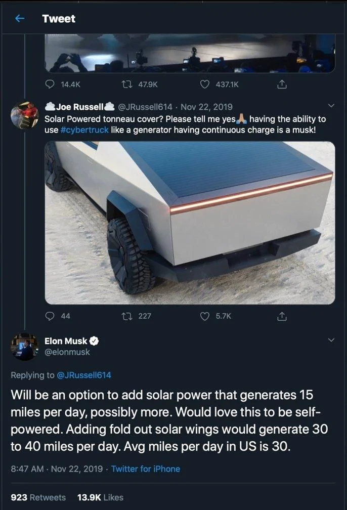 Tesla Cybertruck Charging directly from solar panels solar