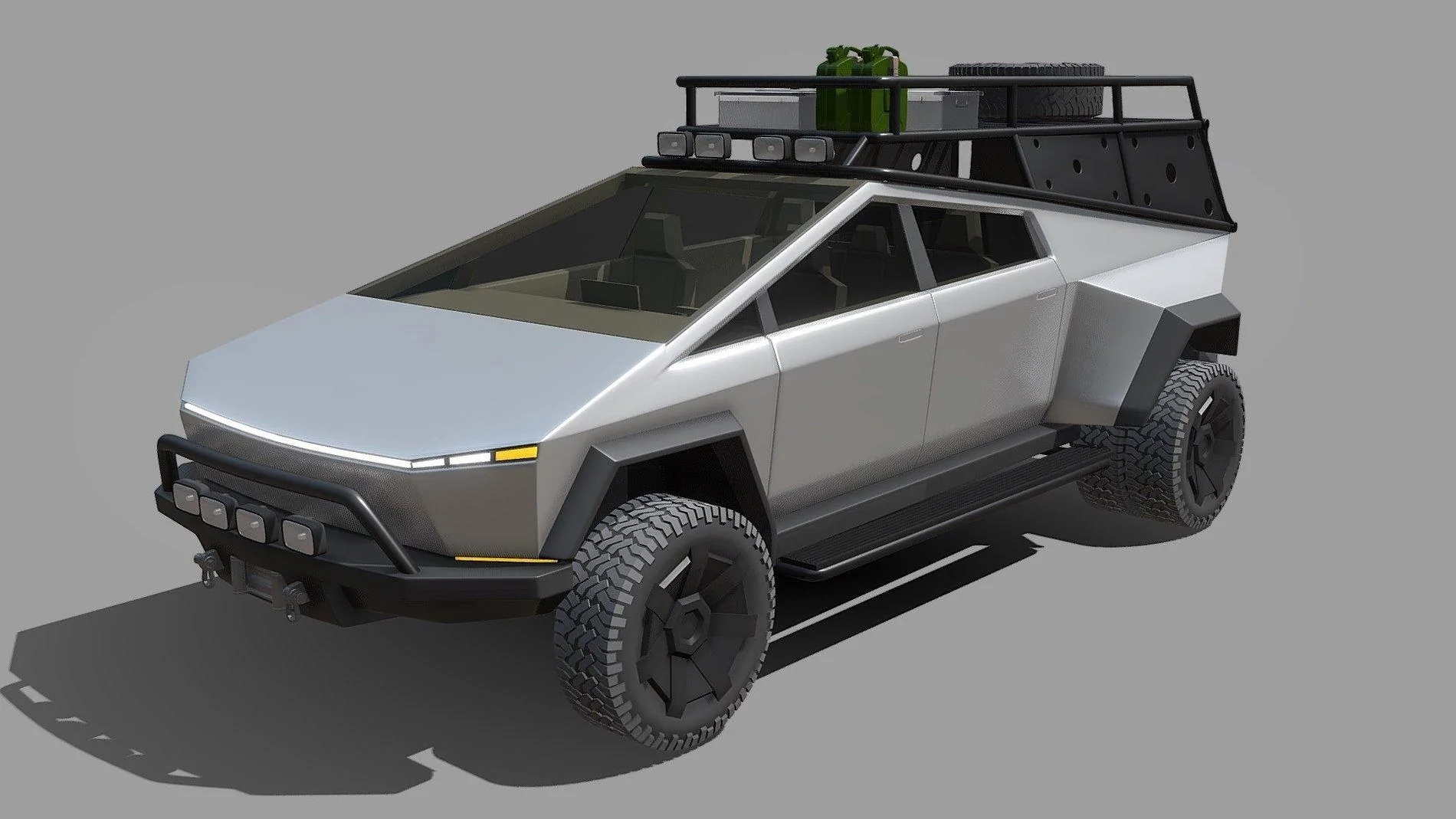 Tesla Cybertruck Full Length Roof-Bed Cargo Rack Concept Roof_Bed_Cargo_Rack_Tesla_Cybertruck_OffRoad_001