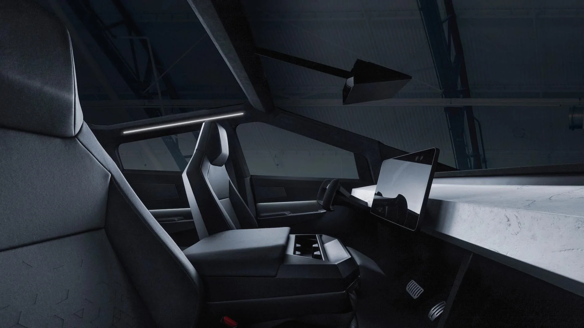 Tesla Cybertruck What is your biggest Cybertruck question you'd like answered by Tesla before committing to purchase? cybertruck-interior-cupholders