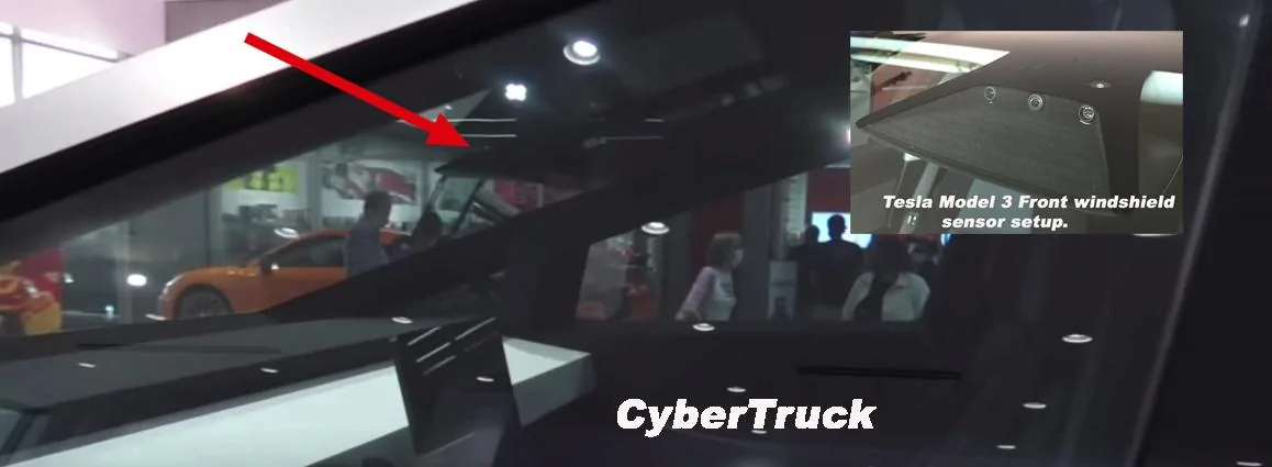 Tesla Cybertruck Dual rear cameras spotted on Cybertruck Cyber Truck windshield setu