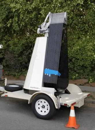 Tesla Cybertruck Solar DC input for charging Cybertruck from trailer panels Smartflower on trailer