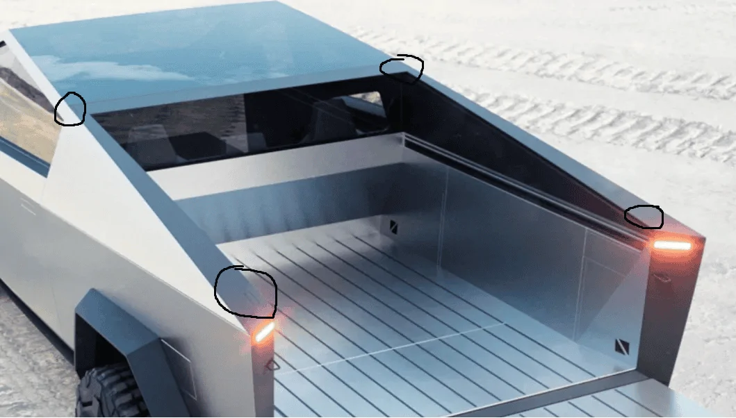 Tesla Cybertruck Full Length Roof-Bed Cargo Rack Concept CTattachmentpoints