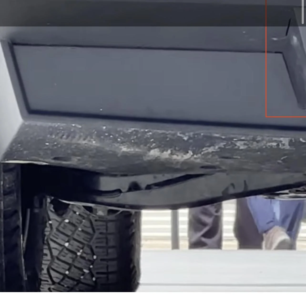 Tesla Cybertruck Tow hitch hook on Cybertruck -- closeup look without cover 887969E8-35F1-44F7-B13C-3D2195432B51