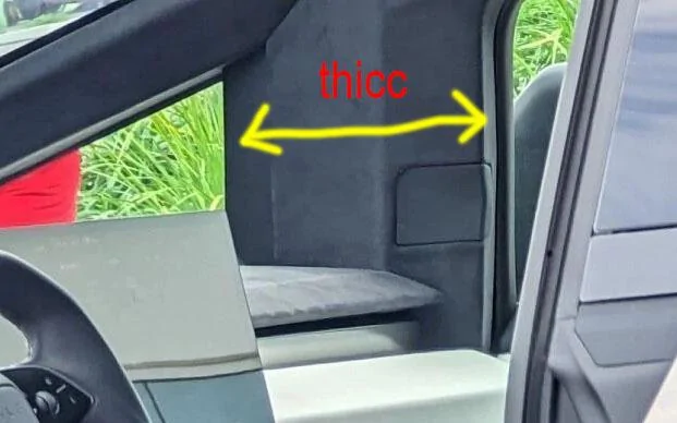 Tesla Cybertruck Leaked interior Cybertruck photo! pillar