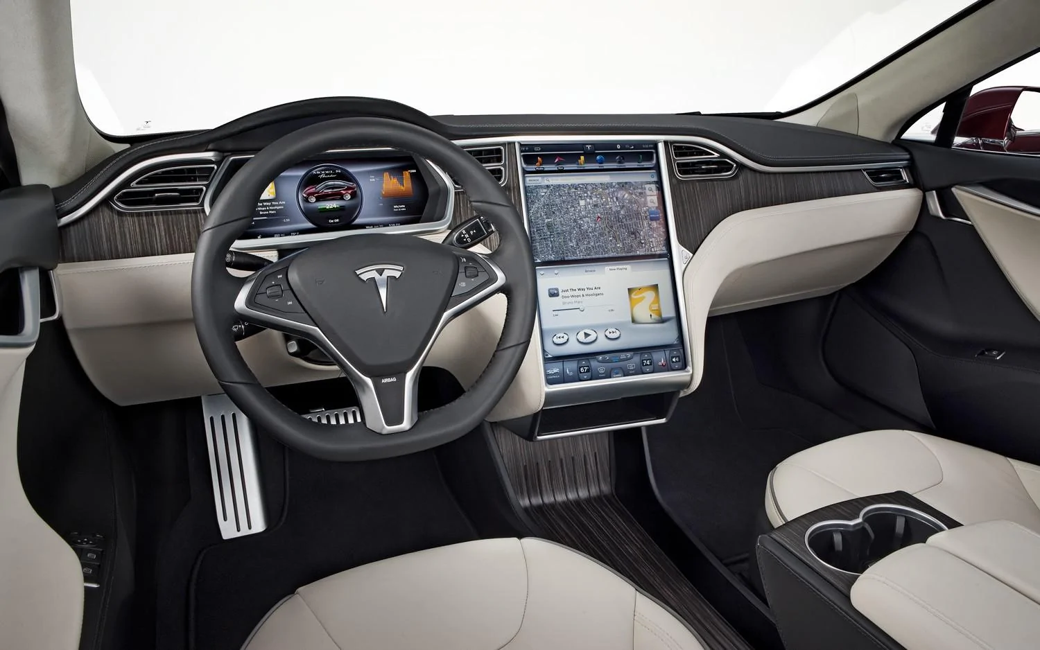 Tesla Cybertruck Leaked interior Cybertruck photo! 2012-tesla-model-s-interior-e1461078643225