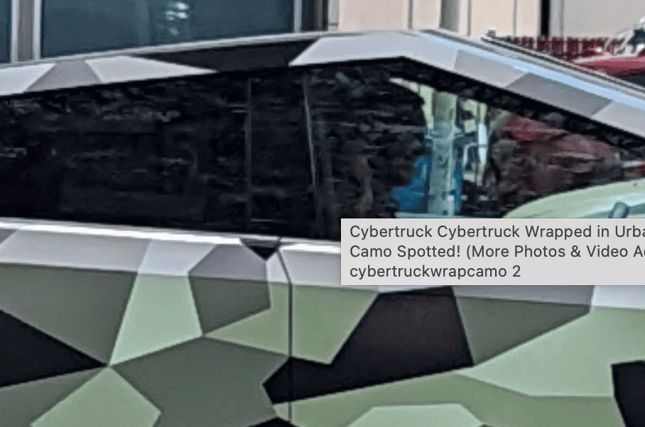 Tesla Cybertruck Slanted upper door panels 1686775840952