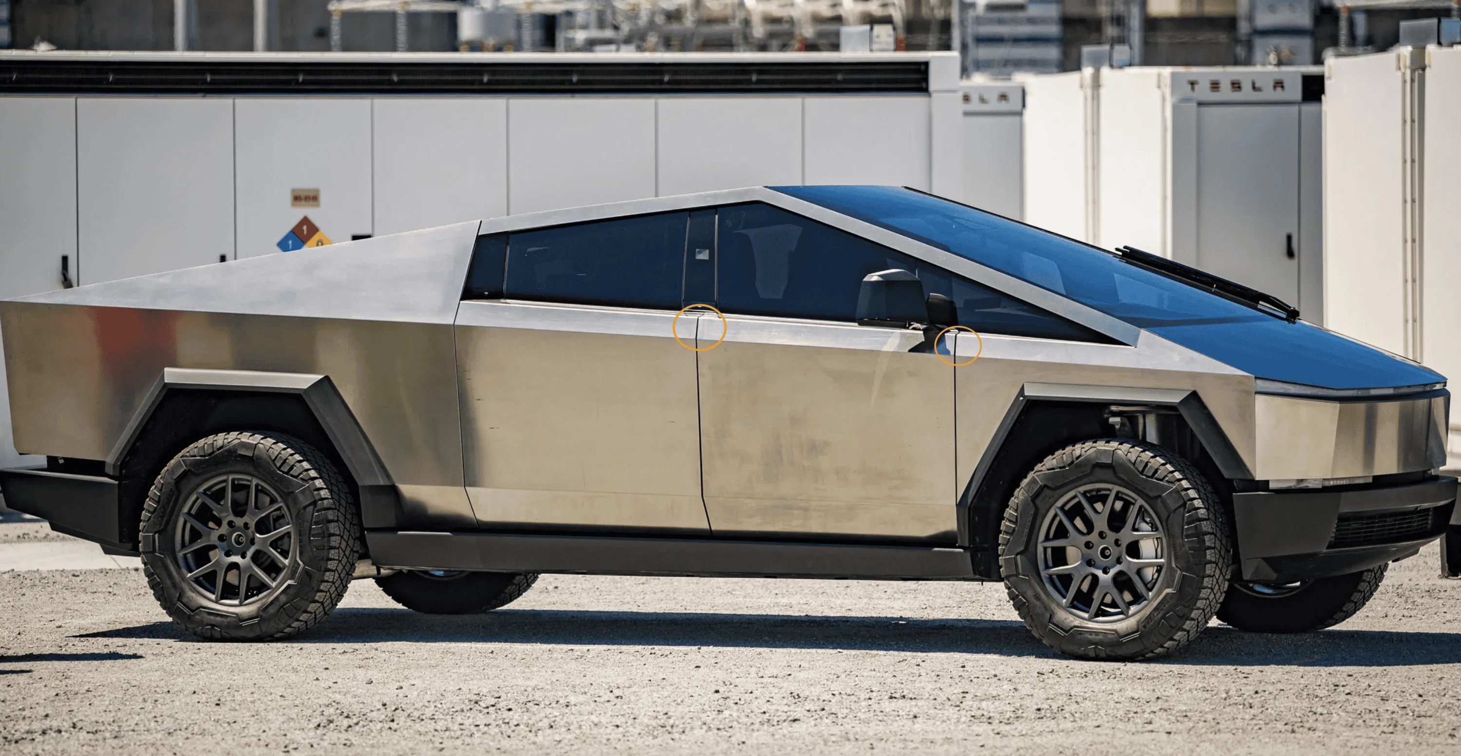 Tesla Cybertruck Slanted upper door panels alpha