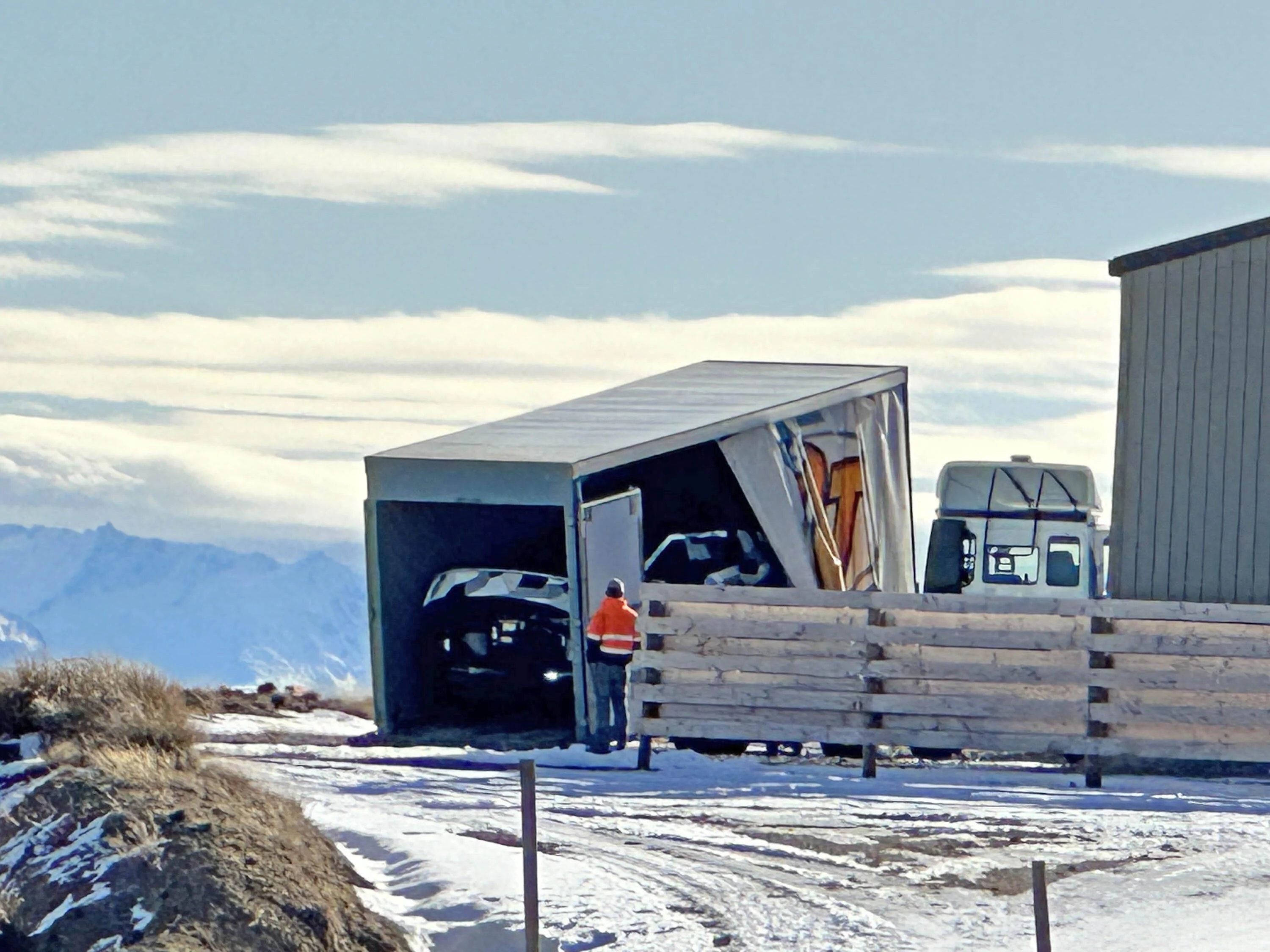 Tesla Cybertruck Spotted Cybertruck NZ Winter Testing! Frunk Open View! IMG_0561