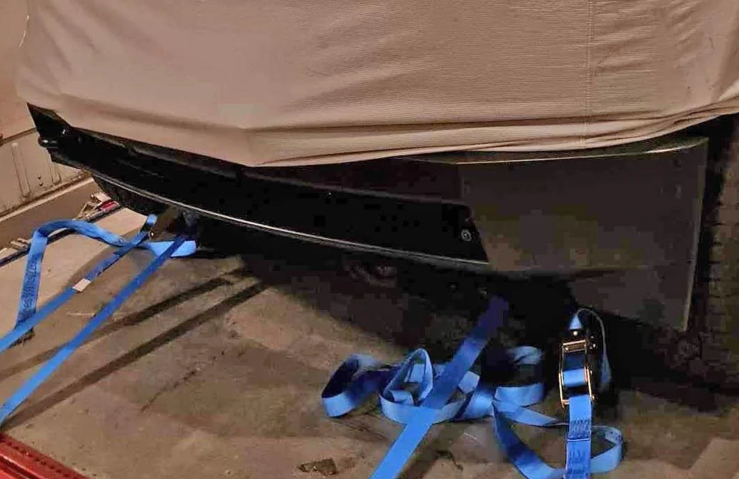 Tesla Cybertruck 2nd Cybertruck en route to winter testing (w/ no seats, no floor (battery), yoke steering wheel)! Pics on plane from Singapore ✈️ New Zealand Cybertruck transport plane to New Zealand 2