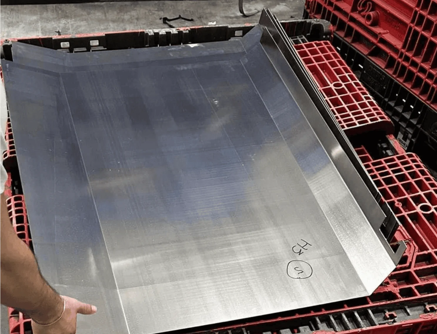 Tesla Cybertruck Skin folding progress, but not there yet 1687698076044