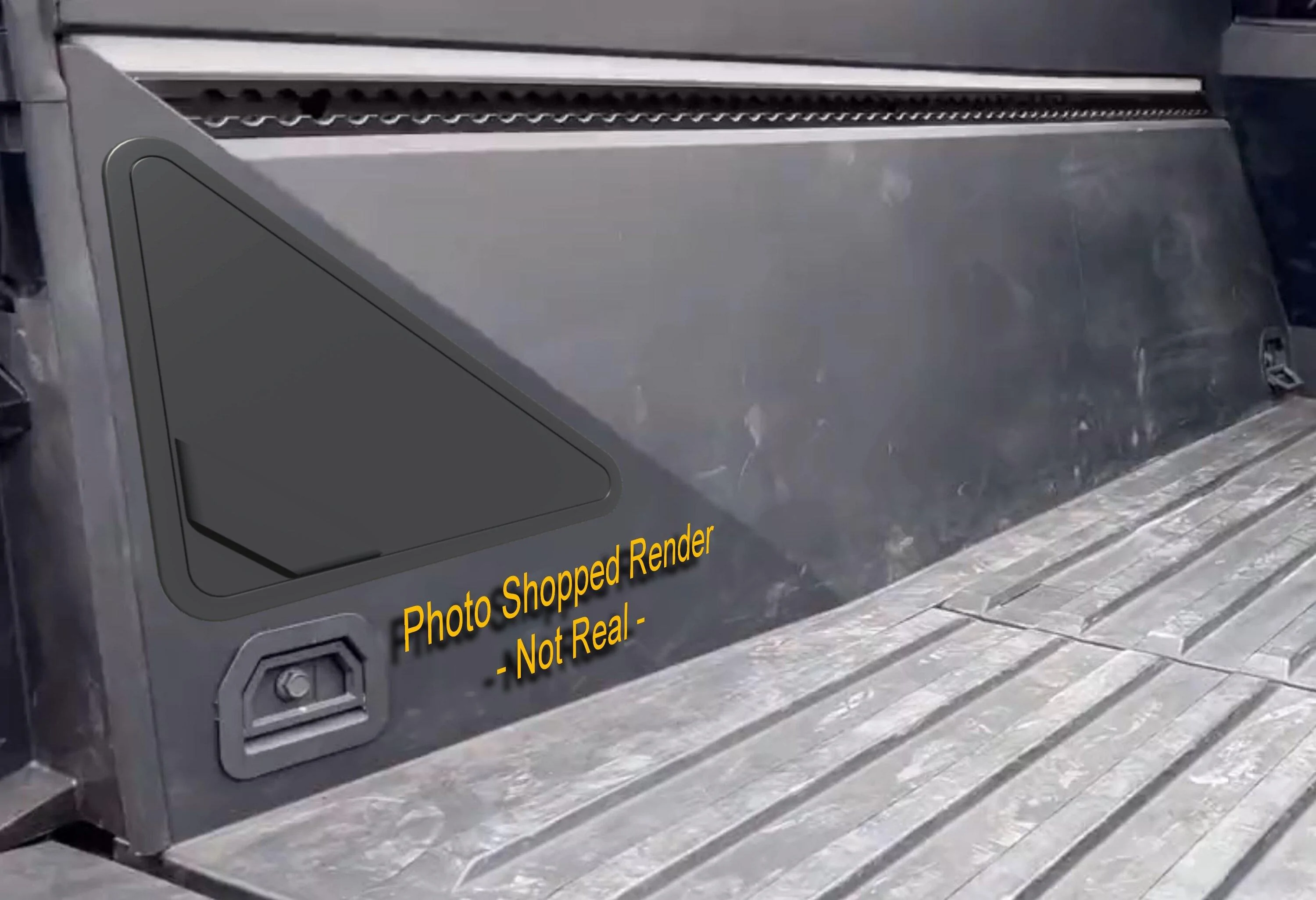 Tesla Cybertruck Cybertruck vault sub-trunk fully opened! + Tonneau cover and tailgate lowering in action! CT-VaultPower-PS-01