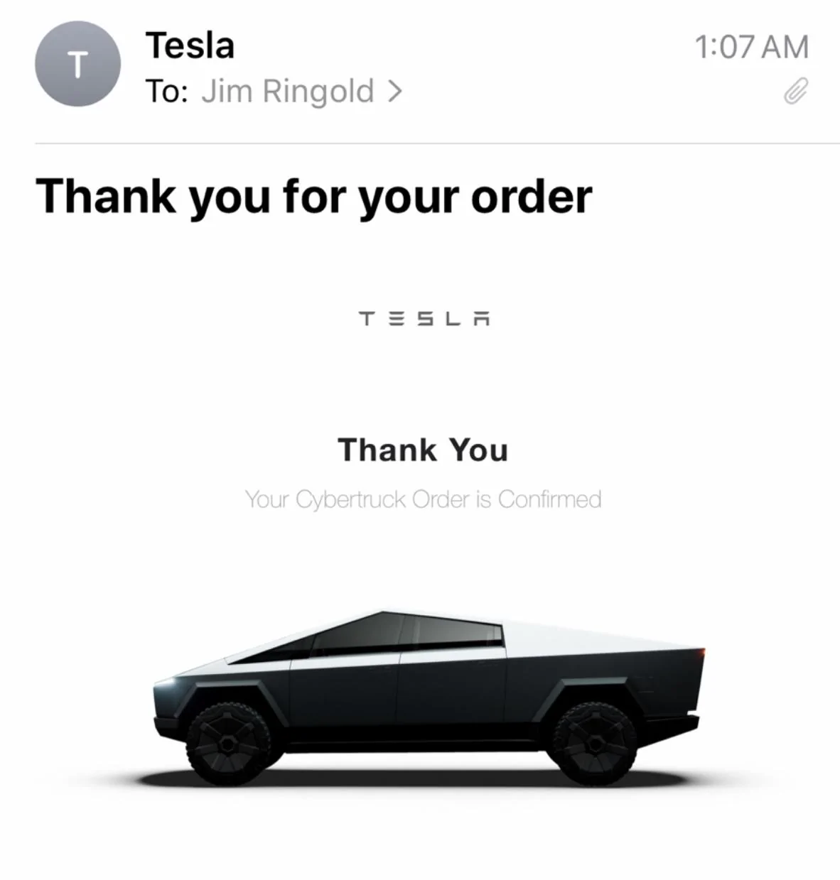 Tesla Cybertruck First Day Orders --  what's the date of email with your reservation number? IMG_3900