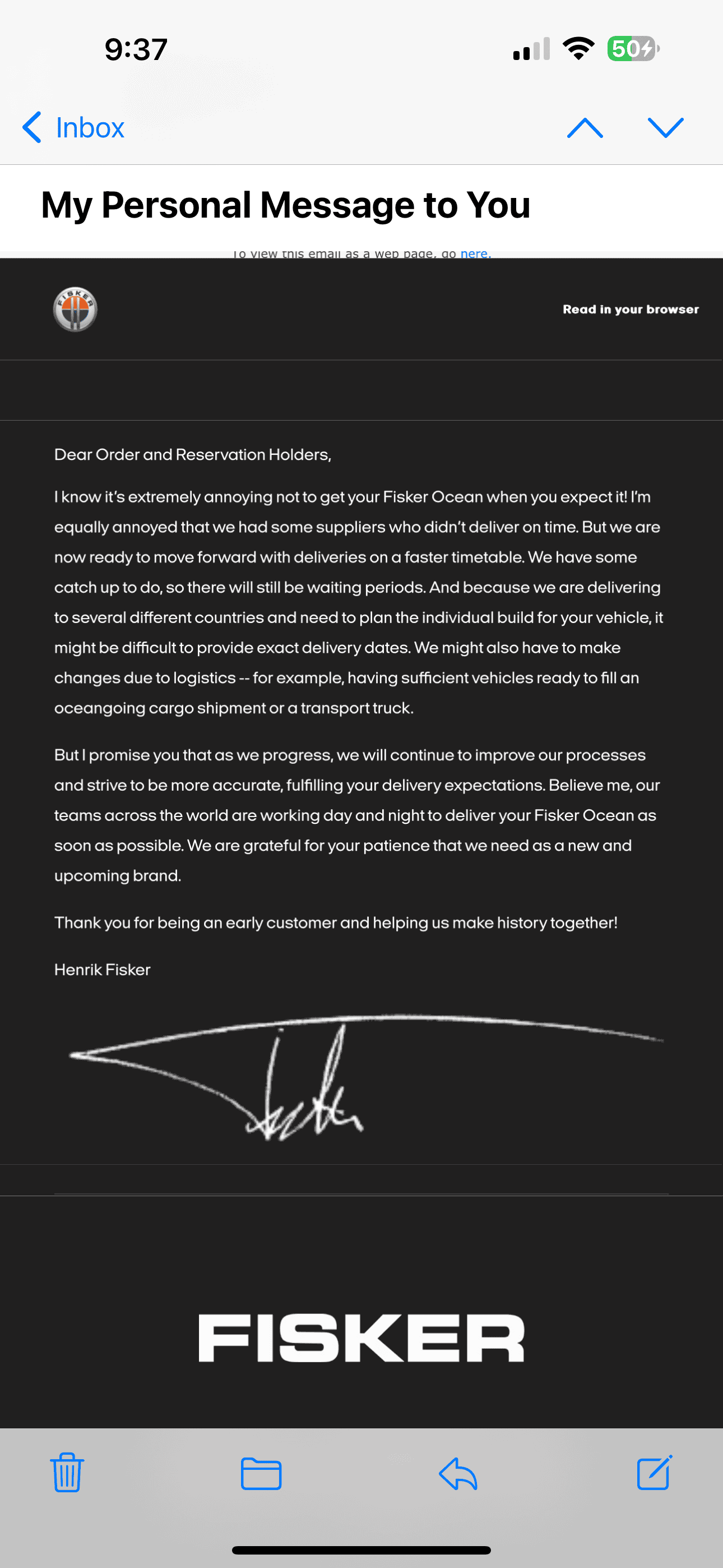 Tesla Cybertruck Email I received from Fisker this morning was a good reminder... IMG_6057