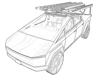 Tesla Cybertruck Mounting anchor points on Cybertruck roof and bed (photo) for racks, parts, accessories CT Icon 02