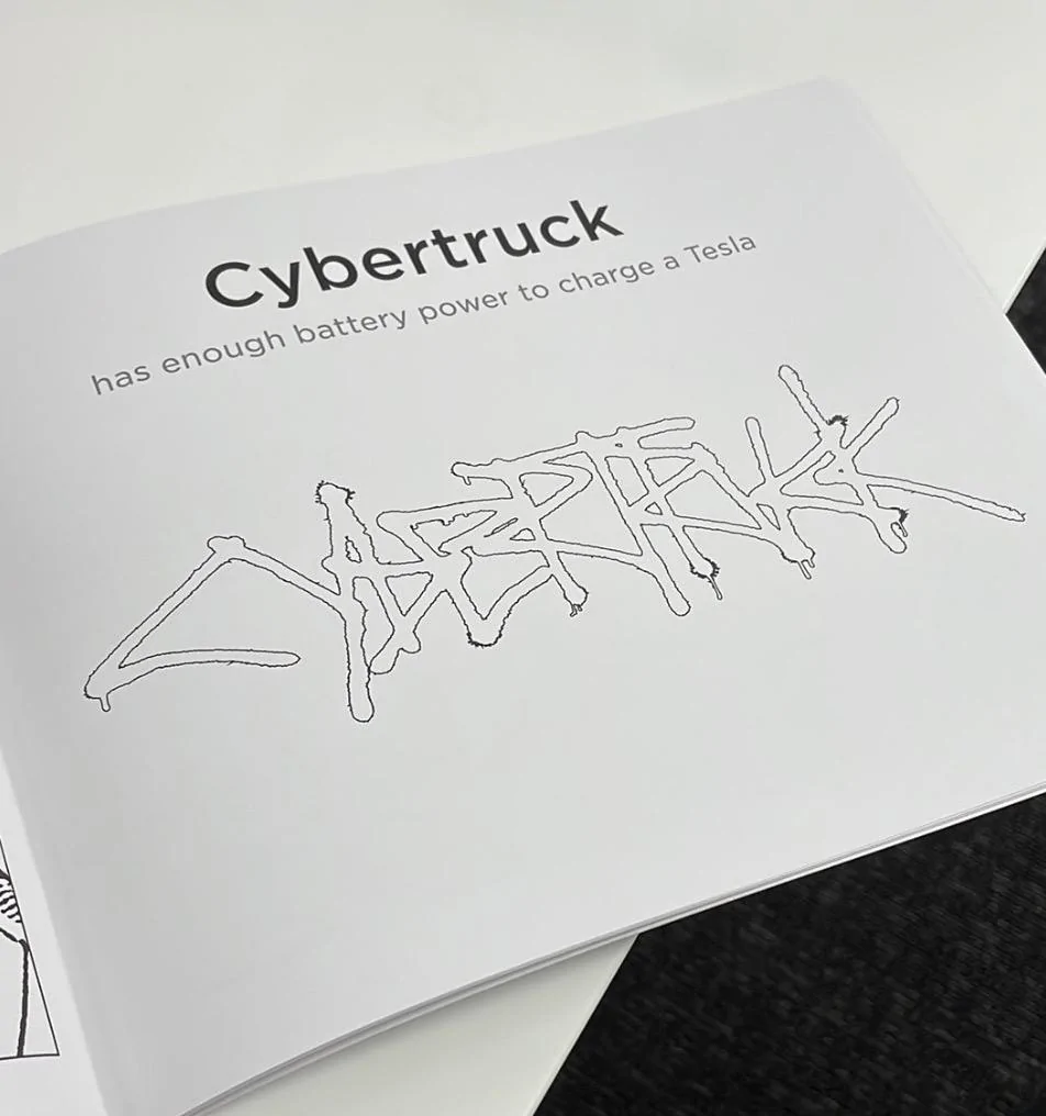 Tesla Cybertruck Cybertruck V2V Bidirectional Charging Confirmed in new Tesla service center coloring books? F074kGVaQAAcI1h