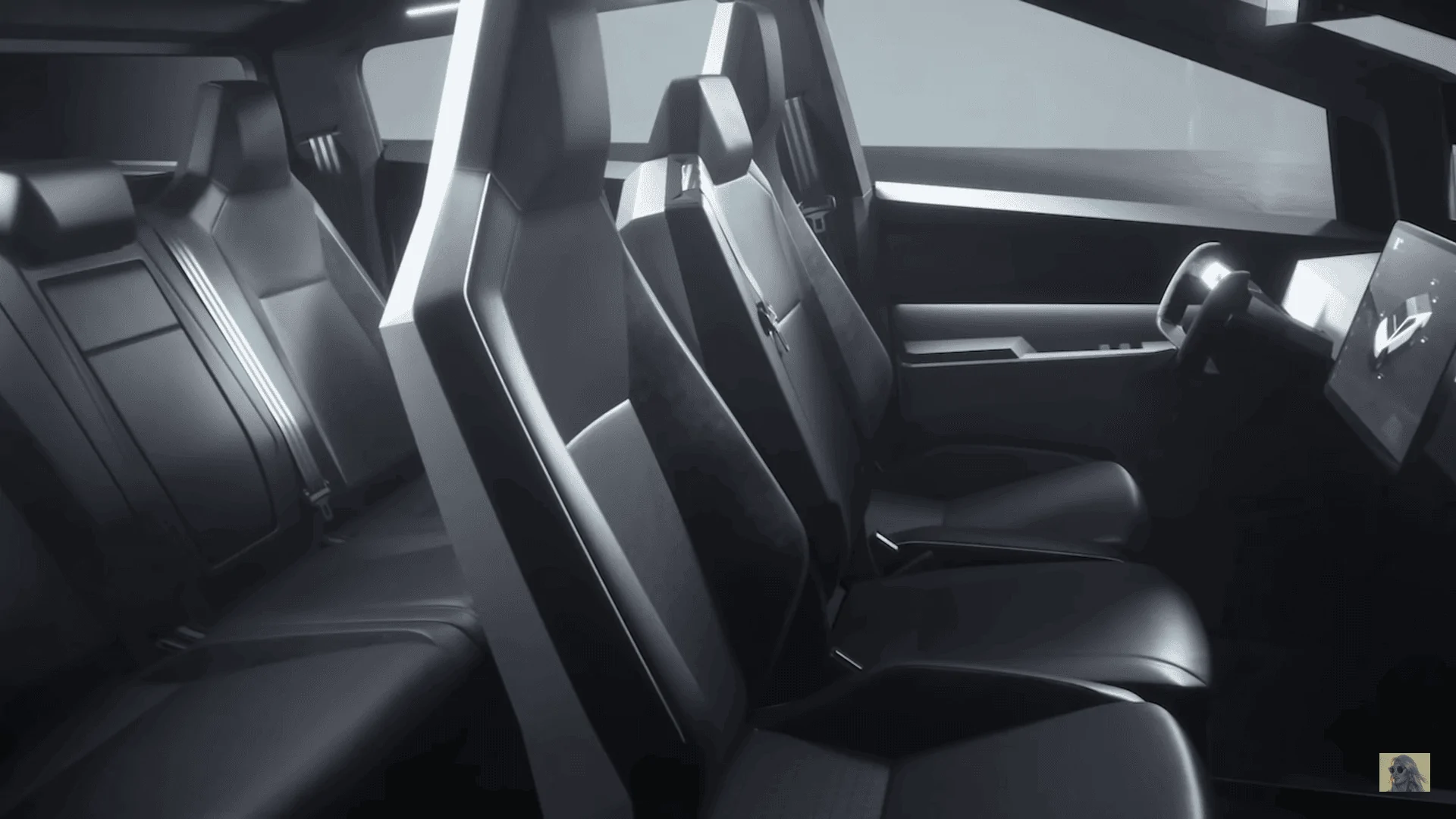 Tesla Cybertruck Most 80-81" wide ICE competitors have option for 3-seat front row tesla-cybertruck-interior