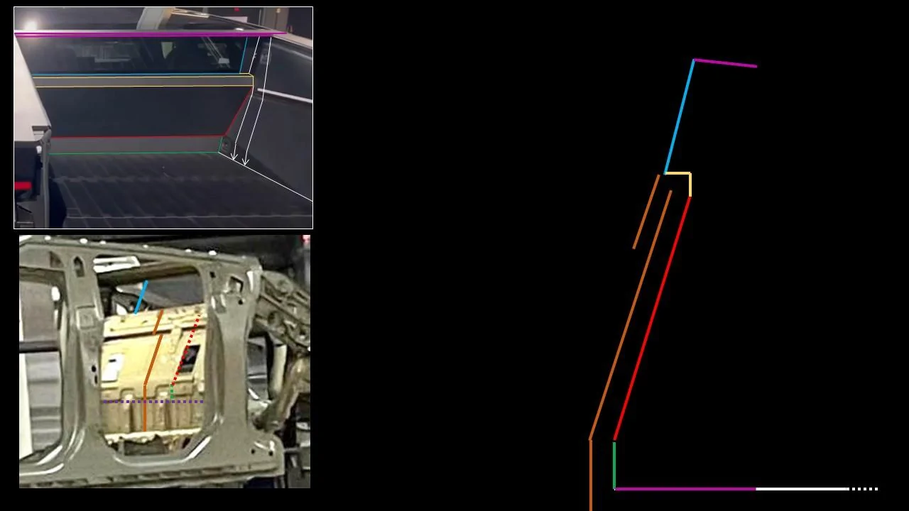 Tesla Cybertruck Closeup Cybertruck BIW body in white shots from GFTX [7/14/23] CT Rear Window U