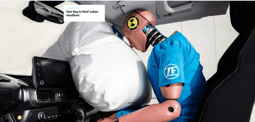 Tesla Cybertruck Airbag descending from roof/visor might be safer than airbags shot 150mph directly at your face 1689357760447