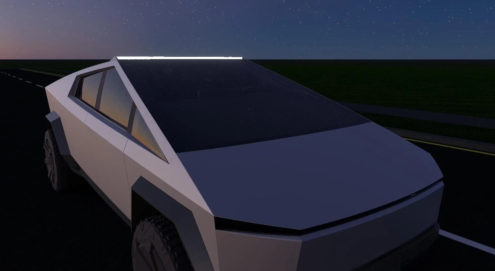 Tesla Cybertruck OEM Offroad Light Bar Accessory External Lightbar 01