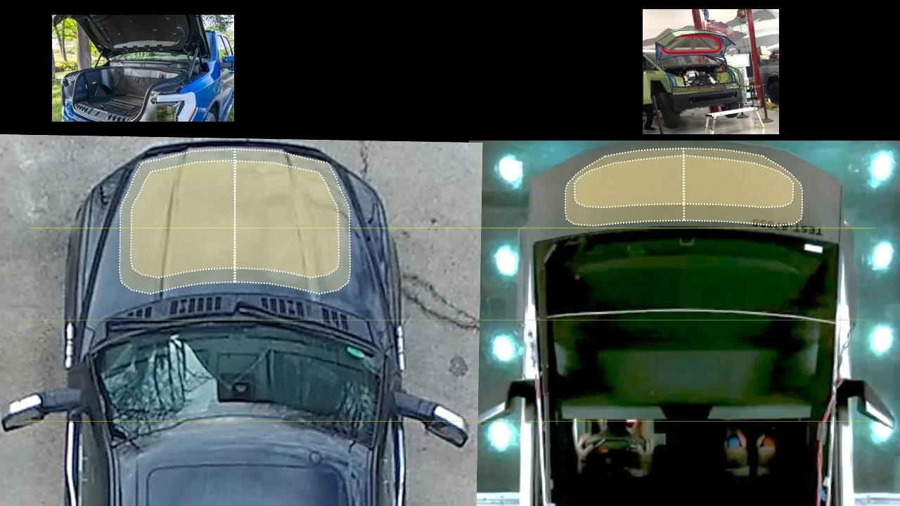 Tesla Cybertruck Cybertruck Front Casting Analysis (and Frunk Implications) - 3 vs 2 Chickens CT Frunk Mor