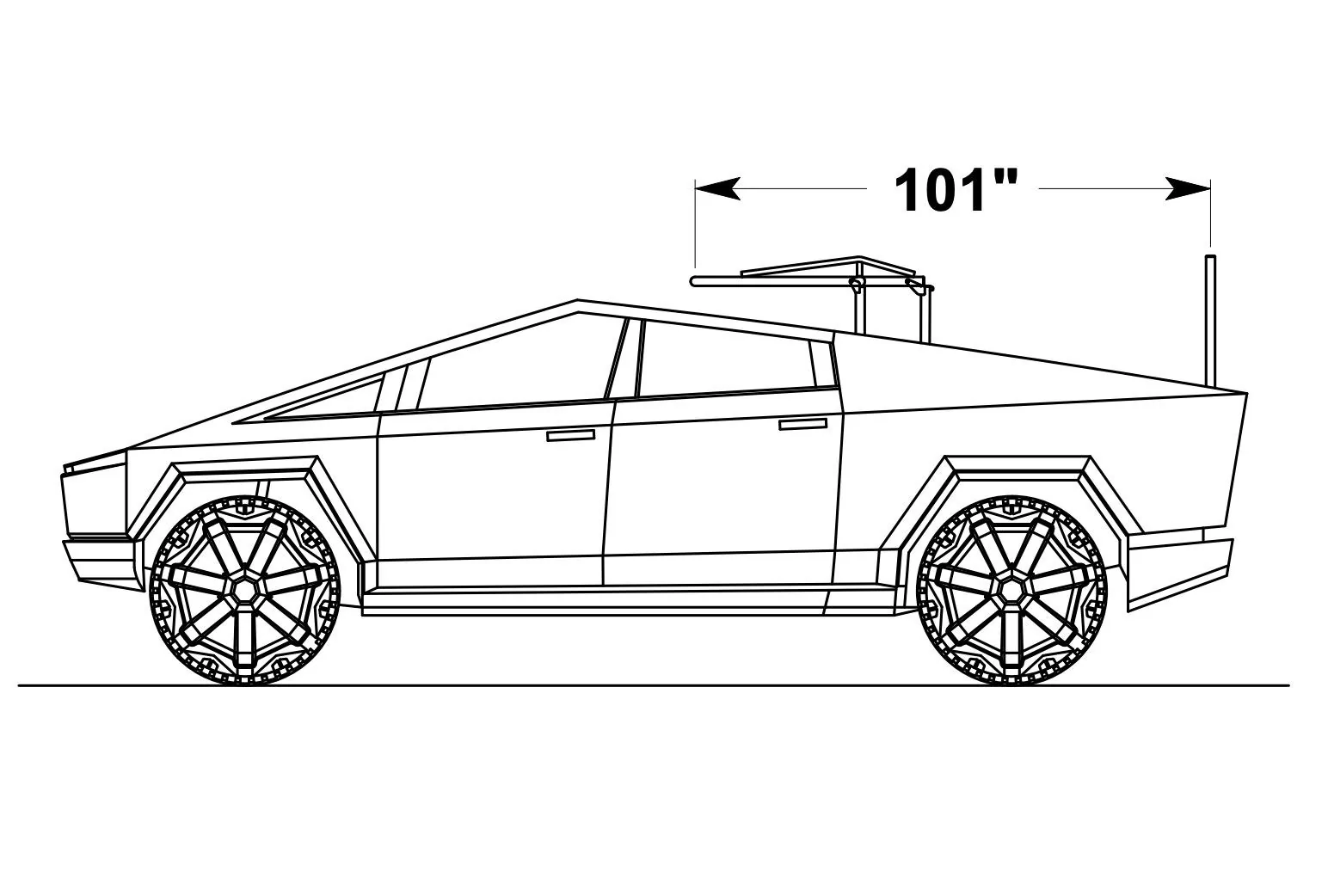 Tesla Cybertruck CyberRack -- stowable Cybertruck bed rack (stores in vault) Cybertruck rack Cybertrack Stowable bed rack