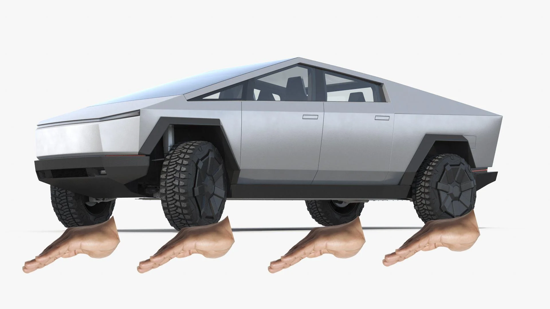 Tesla Cybertruck New Body-in-White pic shows front wheel well, front quarter window + more cyberhands down