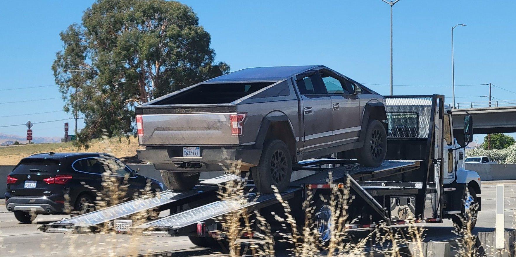 Tesla Cybertruck Cyber F-150 Truck Riding on High Suspension Height! F2D9khaaEAA9Can