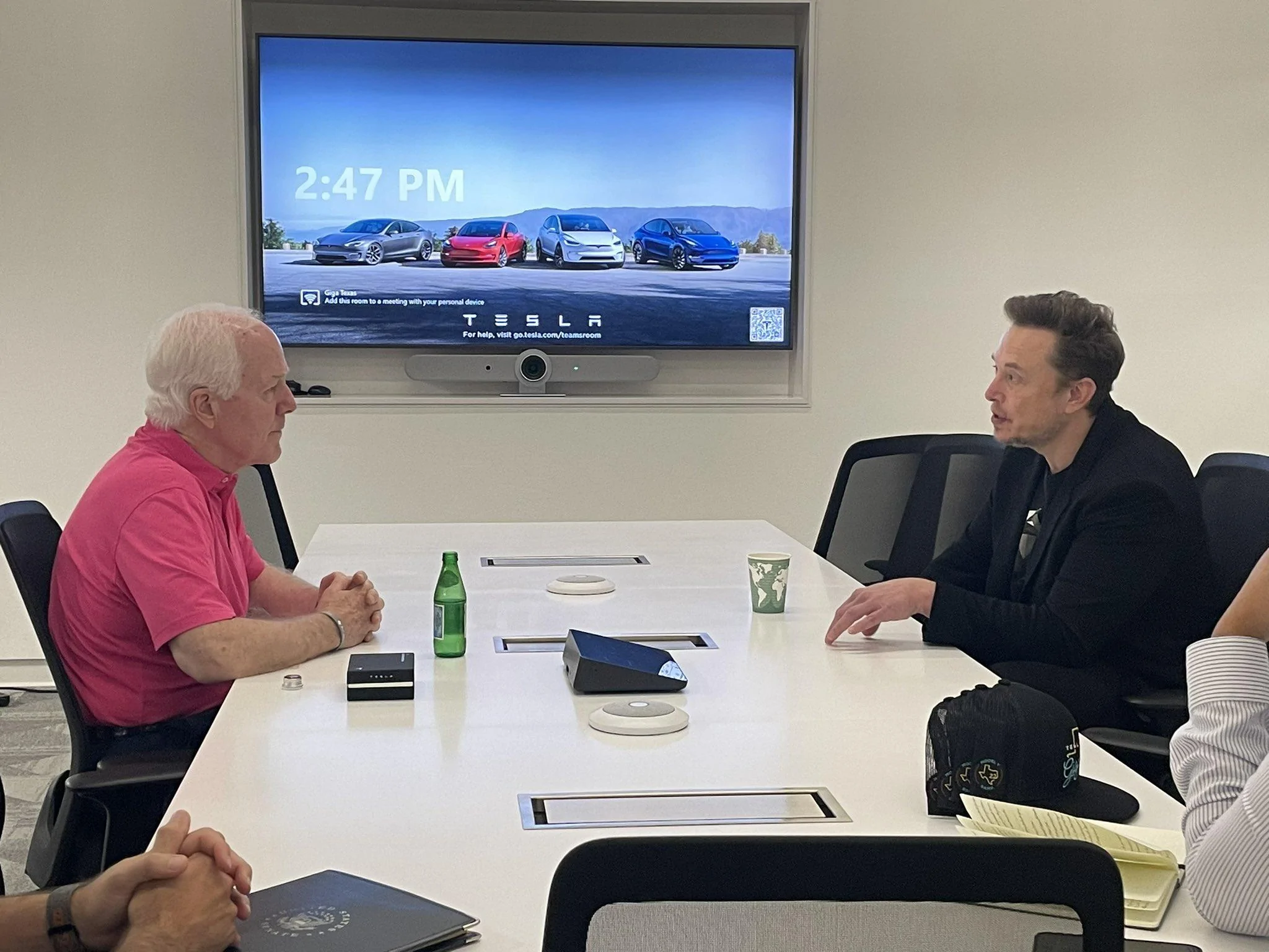 Tesla Cybertruck Texas Senator John Cornyn gets seat time in Cybertruck during Giga Texas tour F2adM8OXsAEzL-2