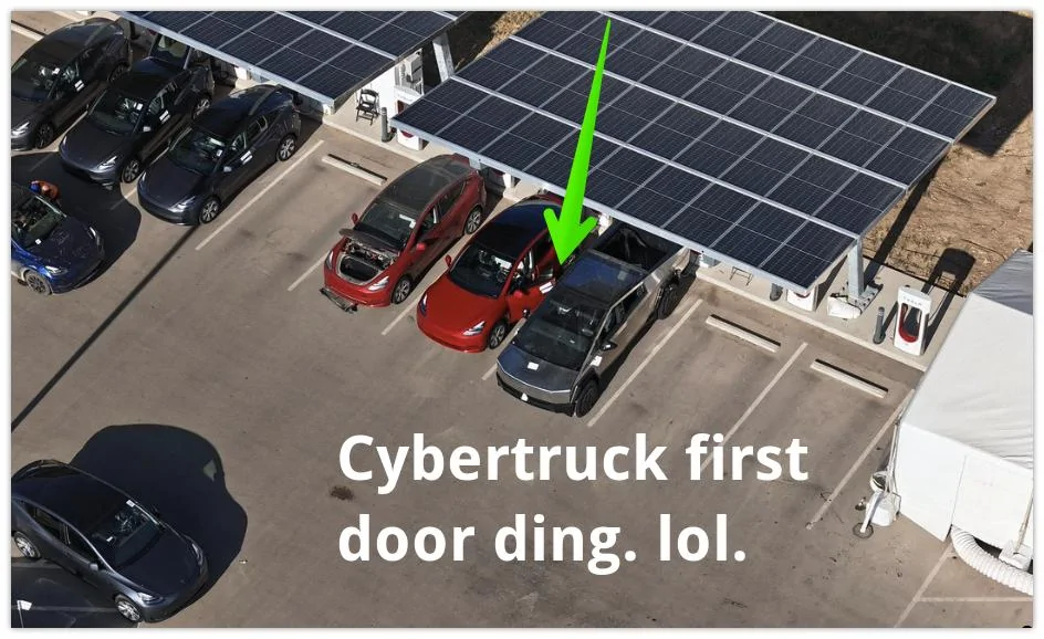 Tesla Cybertruck [Video added] Cybertruck black interior, dashboard, frunk tub (in bed) - while supercharging Door Ding