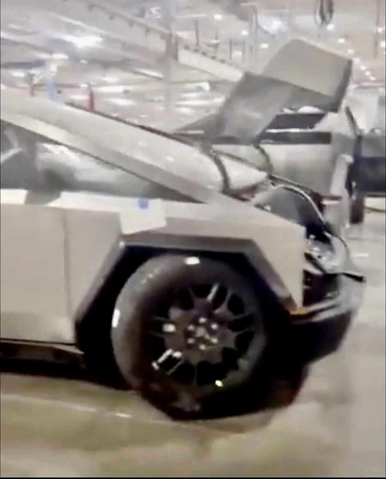 Tesla Cybertruck New leaked video! Many Cybertrucks production completed w/ new wheel design + finished frunks! 1691247142998