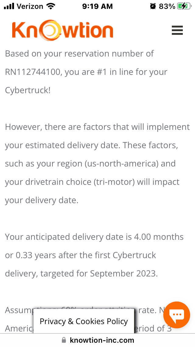 Tesla Cybertruck Post your Cybertruck preorder reservation number! IMG_5208