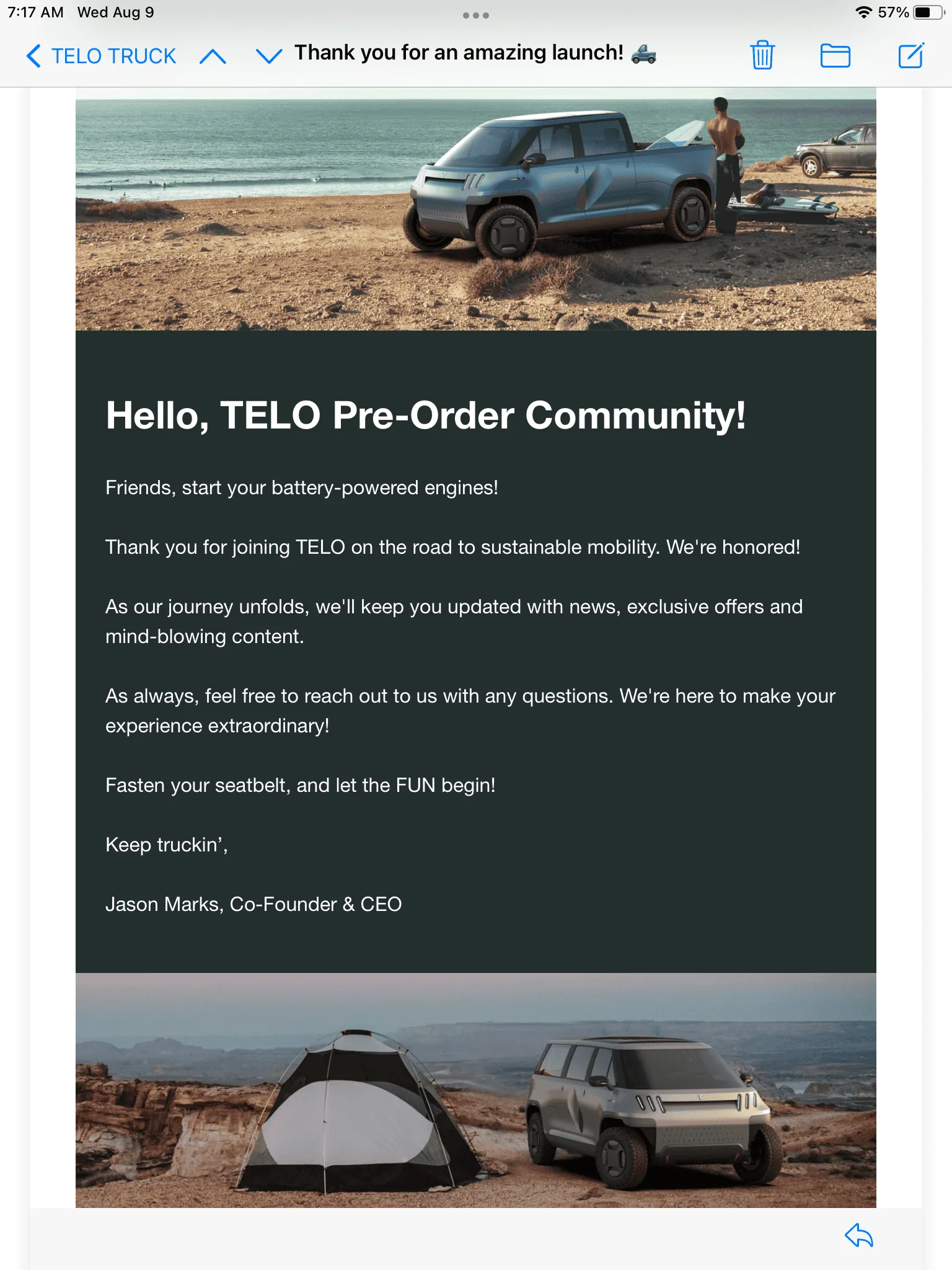 Tesla Cybertruck Telo EV Pickup Truck -- a good option for Crissa 88191B25-15D6-4520-9DAC-44440D94C03B