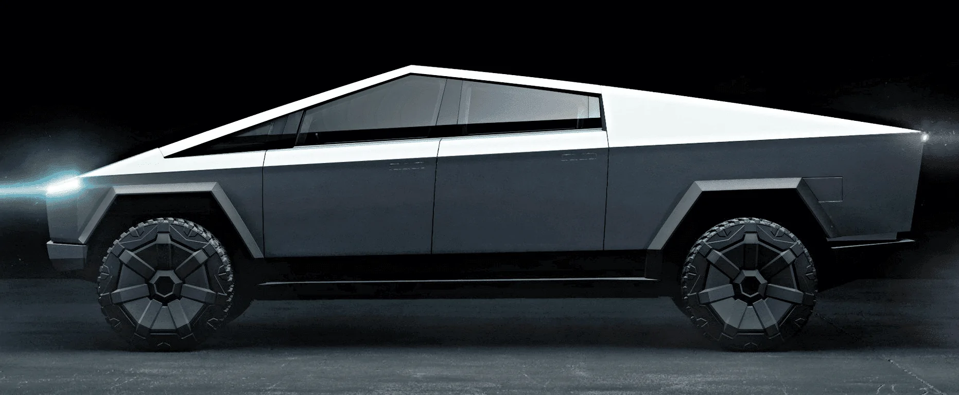 Tesla Cybertruck Closeup look at new wheels & body panels on release candidate Cybertruck CyberHexWheels-00