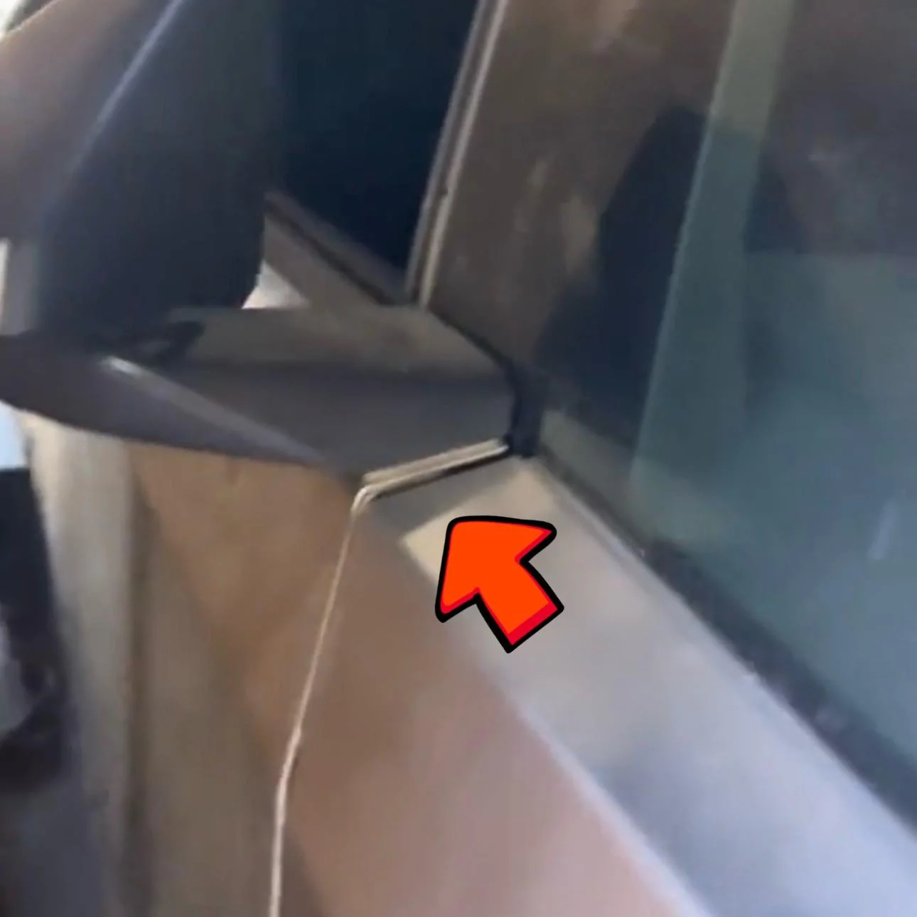 Tesla Cybertruck Cybertruck in enclosed trailer w/ folded mirrors + tire size -- video IMG_1642