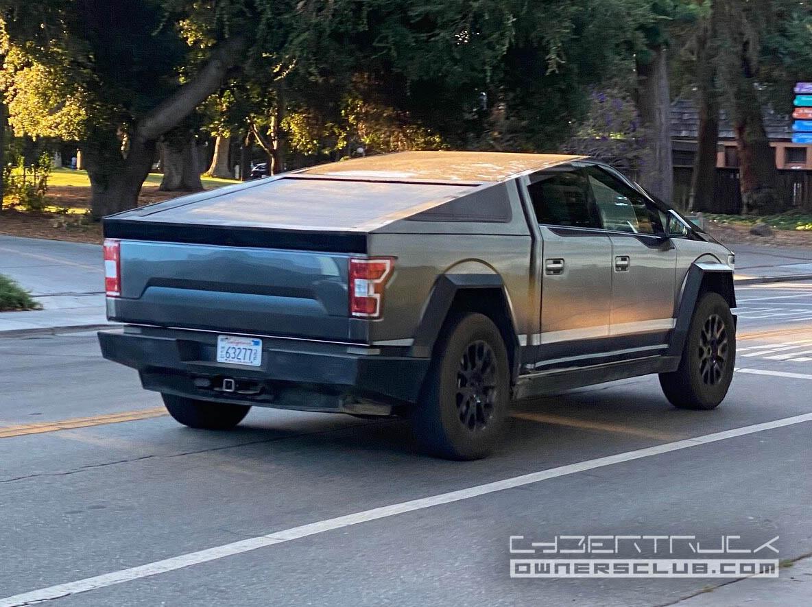 Tesla Cybertruck Cybertruck F-150 spotted driving around Palo Alto streets (8/14/23) cybertruckf150