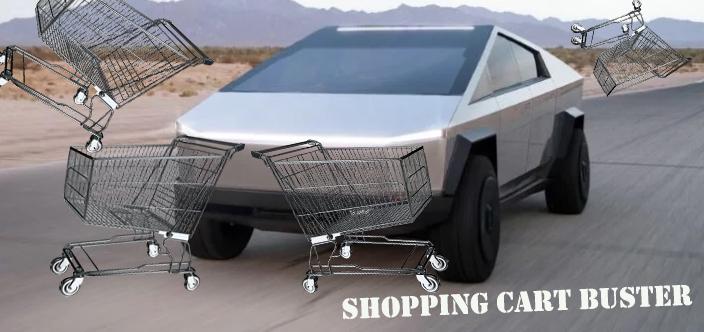 Tesla Cybertruck Cybertruck Deer Strike Outcome CyberTruck shopping Cart buster copy