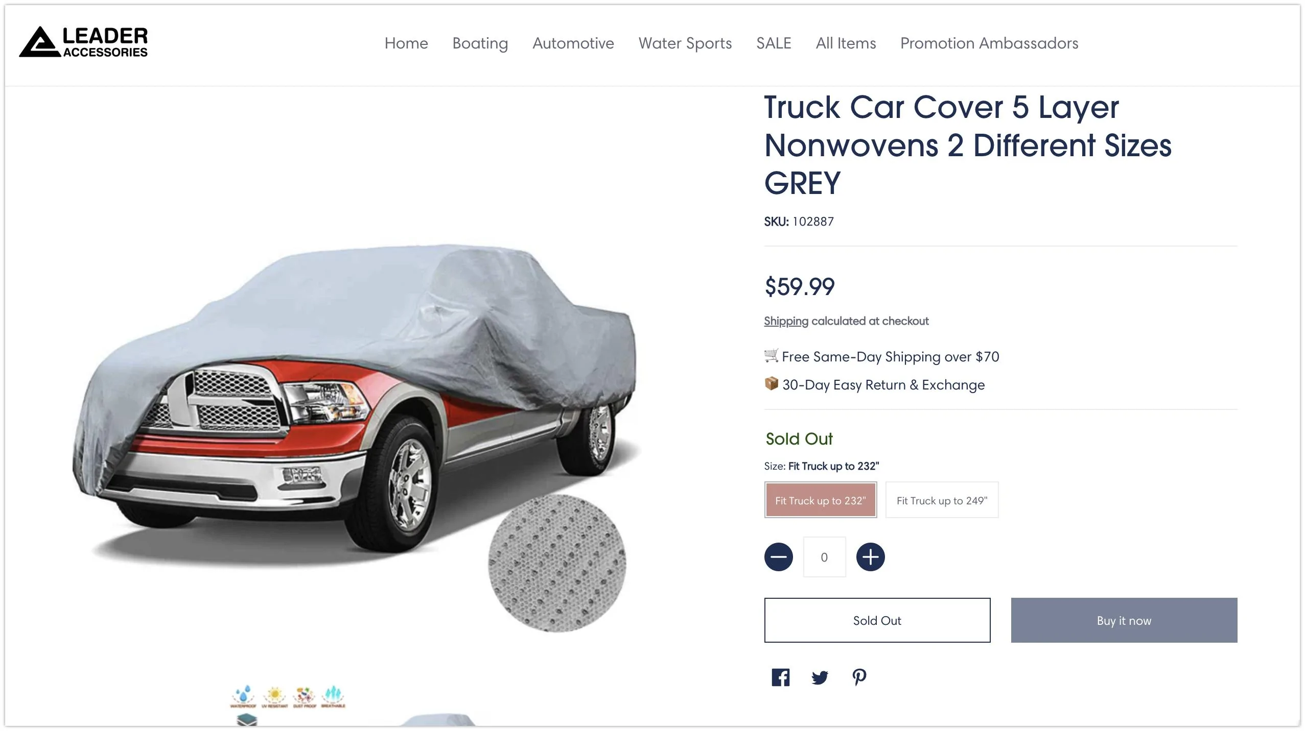 Tesla Cybertruck Leader brand vehicle cover for Cybertruck  being used Truck Car Cover 5 Layer Nonwovens 2 Different Sizes GREY | Leader Accessories 2023-08-16 11-5