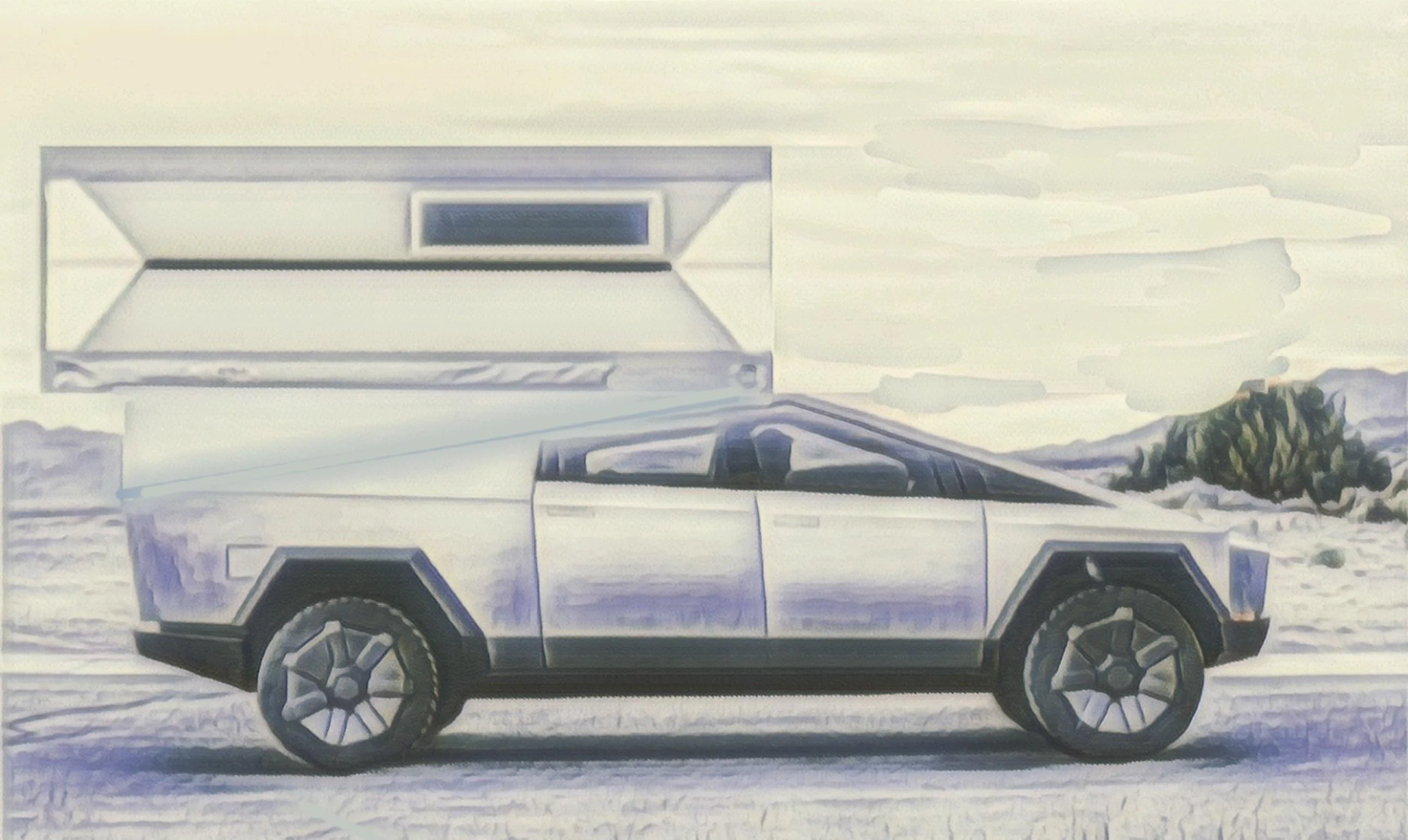 Tesla Cybertruck New patented frp composite poptopper 20230820_213732