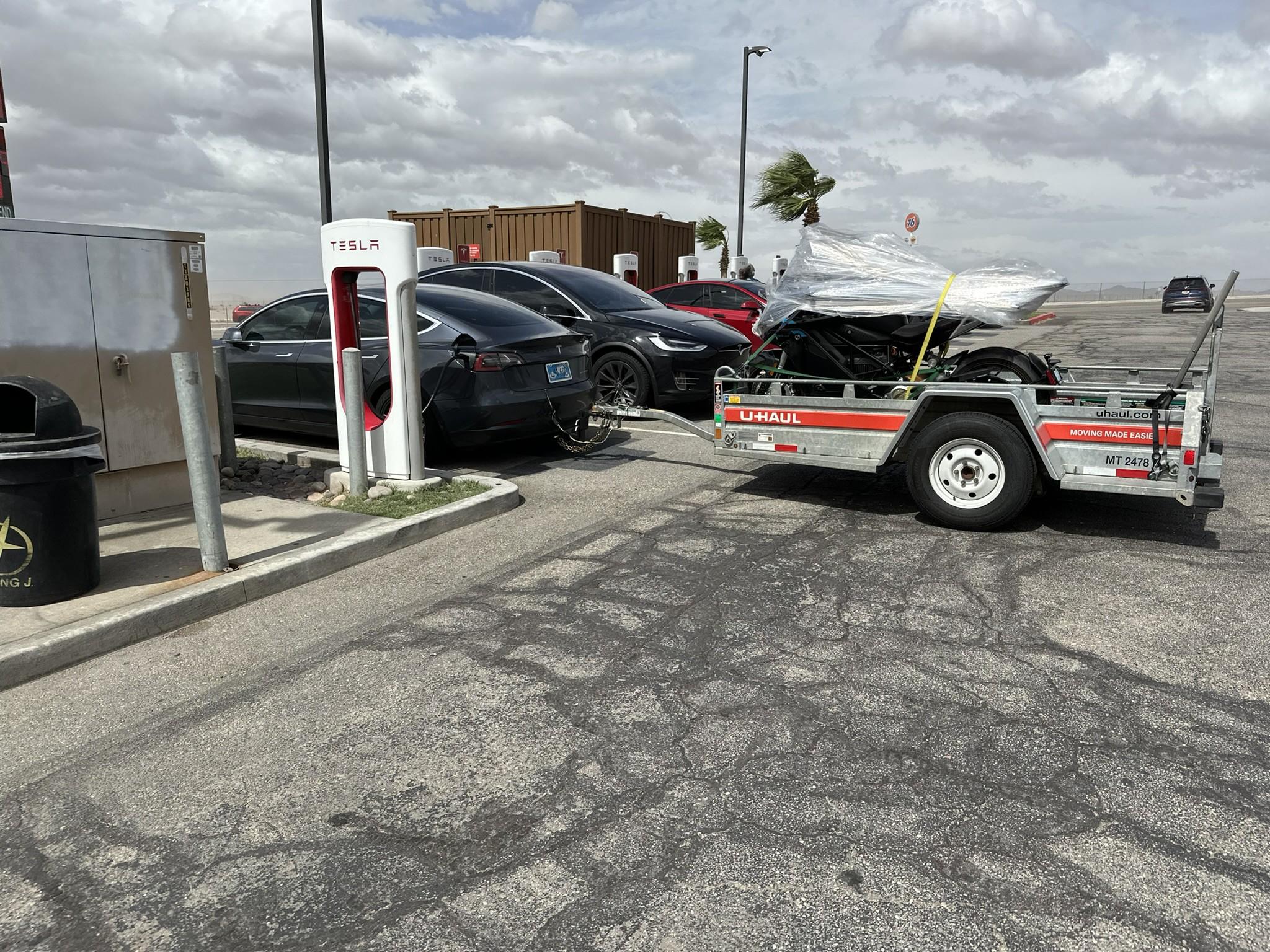 Tesla Cybertruck Towing my new Zero electric bike with the Tesla 1692632510169