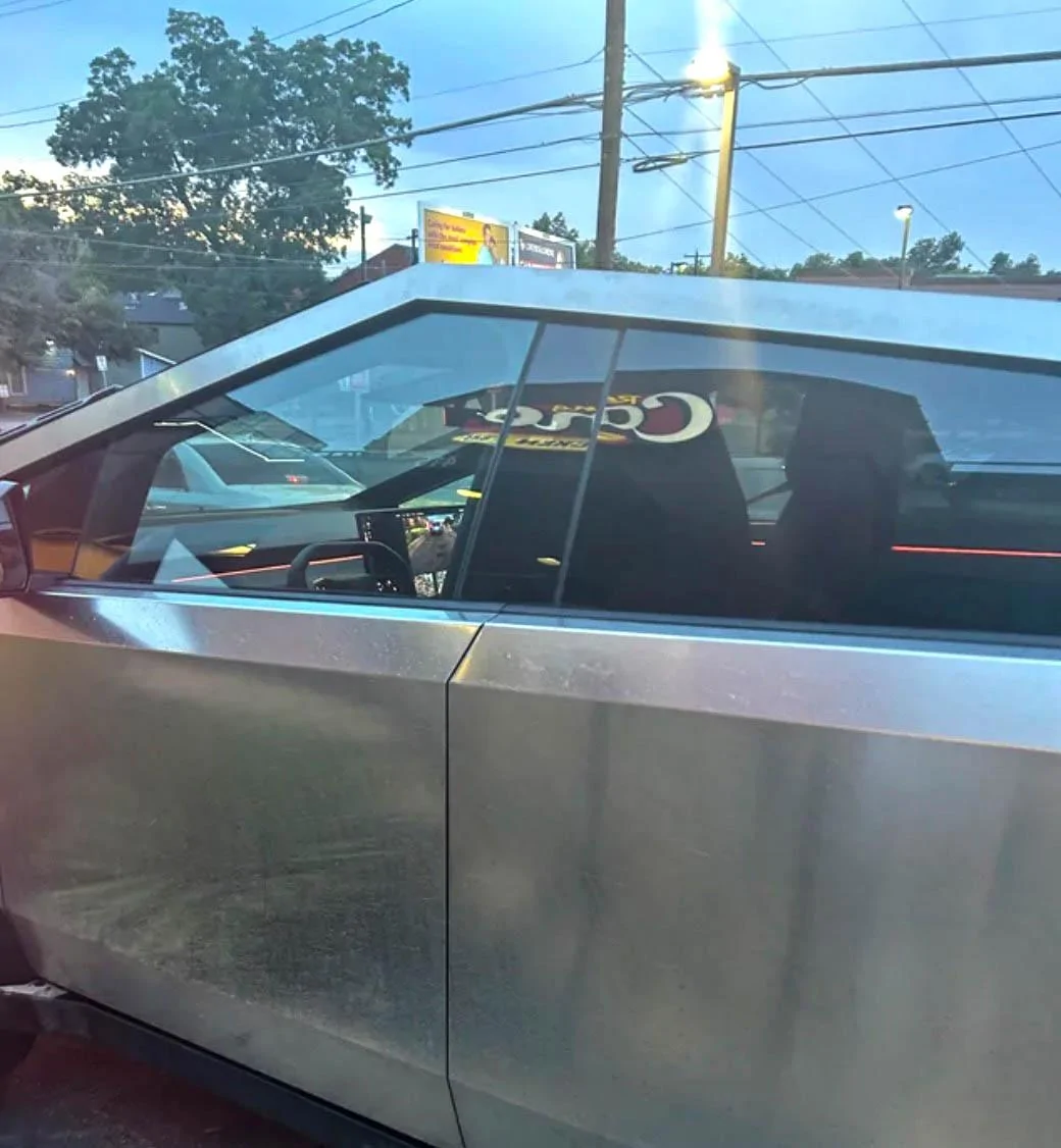 Tesla Cybertruck Ambient lighting (interior) confirmed in Cybertruck! (spotted 8/23/23) + front camera display screen view interior ambient lights