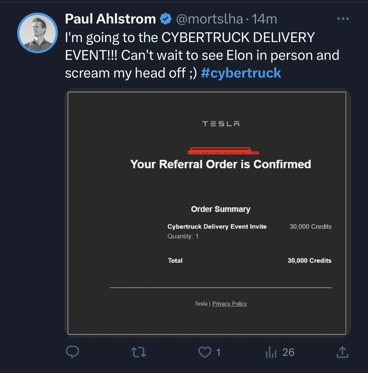 Tesla Cybertruck Cybertruck Delivery Event Invites Are Here!! 📨 😱 Check Your Tesla App 📲 152EAE4B-C059-4DC4-BCD3-040D331228CD