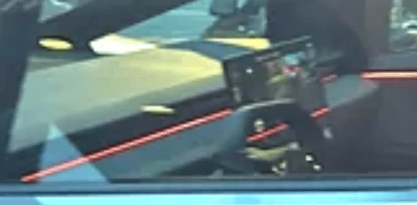 Tesla Cybertruck Ambient lighting (interior) confirmed in Cybertruck! (spotted 8/23/23) + front camera display screen view 1692843171049