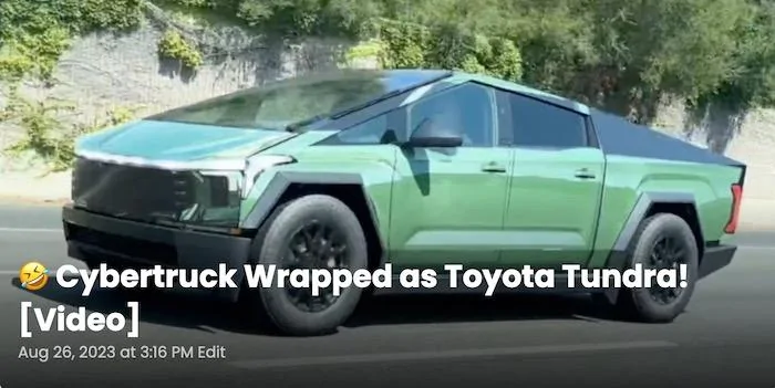 Tesla Cybertruck Quarterly report audio to text info roadmap Screenshot 2023-08-26 at 3.47.16 PM