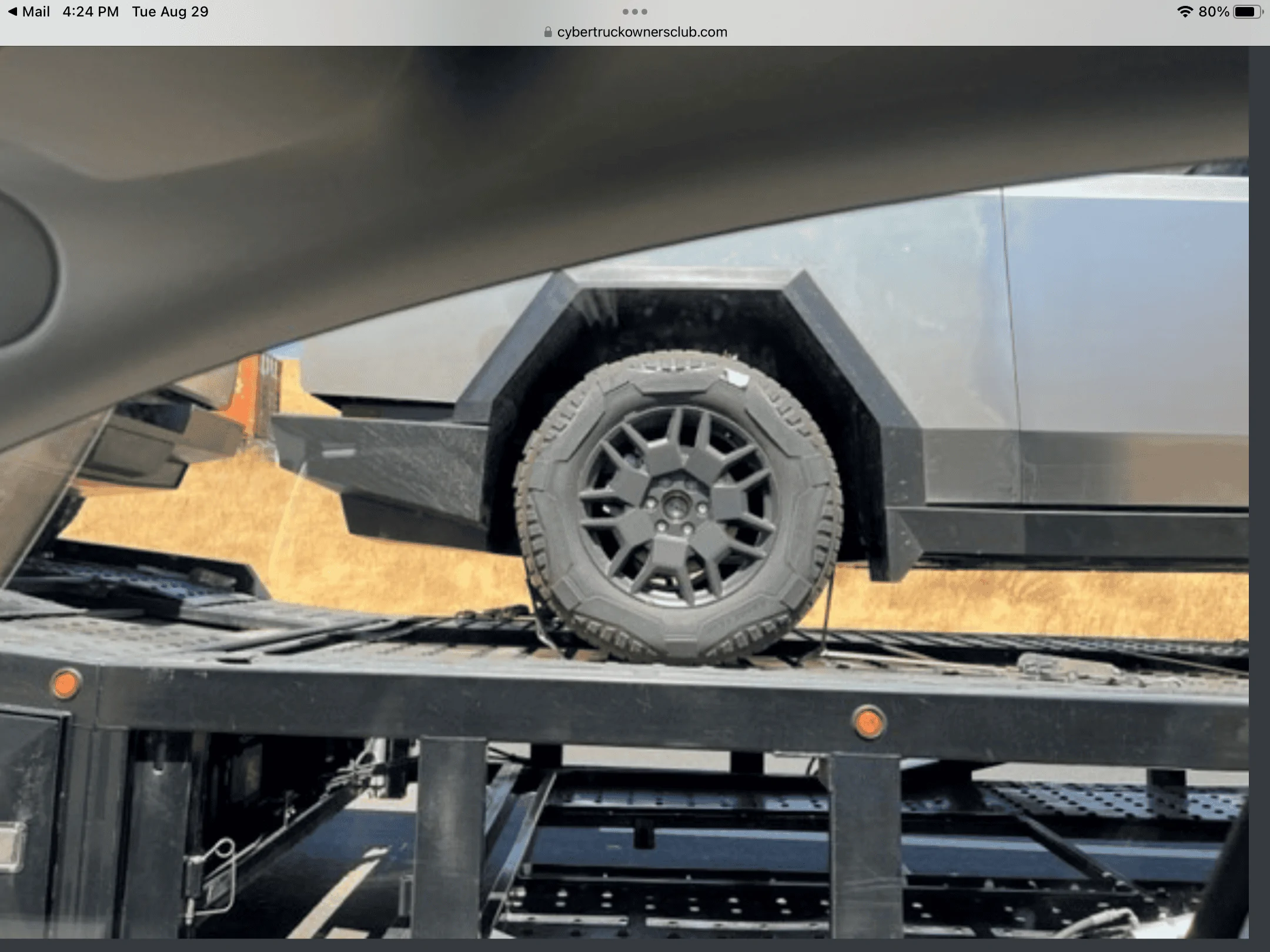 Tesla Cybertruck Cybertrucks spotted near Tracy, CA today. Wearing Goodyear LT285/65ZR/20 M&S tires 89452FC2-C8BD-475D-BD2D-7FBA92BCBDC2