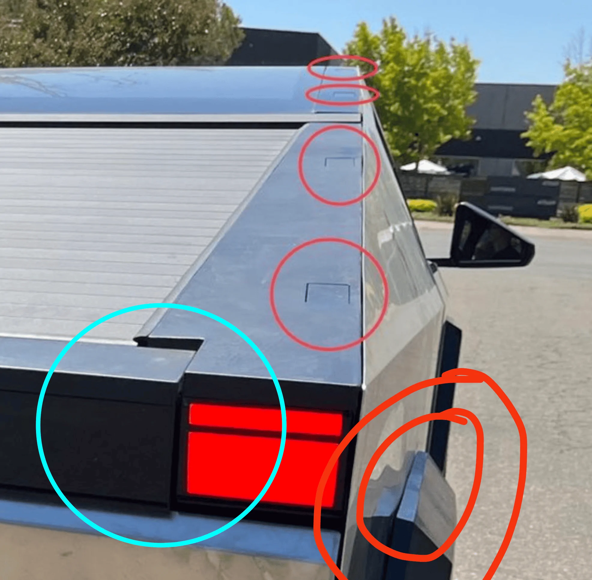 Tesla Cybertruck Mounting anchor points on Cybertruck roof and bed (photo) for racks, parts, accessories IMG_20230830_224559