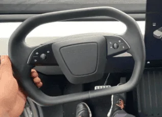 Tesla Cybertruck Closeups!! Dual Motor Cybertruck shows frunk open, alcantara headliner, perforated seats, rectangular steering wheel, VIN # (8/31 pics) 1693525290446