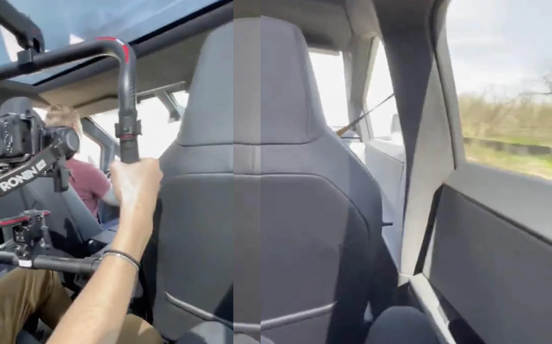 Tesla Cybertruck 🎬 Onboard video! Cybertruck Off-Road Filming...   Rear Screen spotted 👍 cybertruckoffroadinginterior