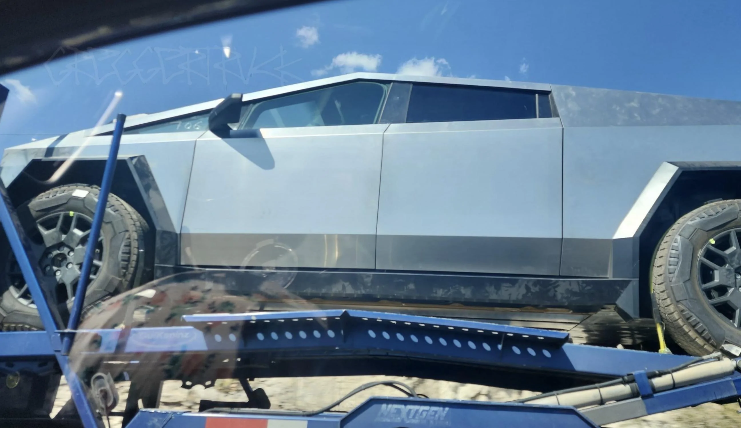 Tesla Cybertruck Cybertrucks Production Candidate Builds (7XX) Spotted On Road From GFTX 1693872310128