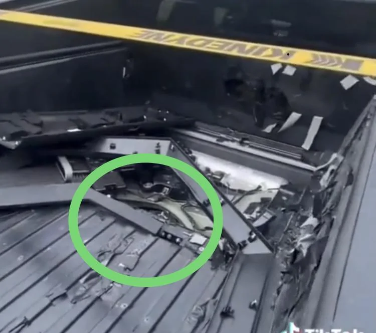 Tesla Cybertruck Rollover Crash Tested Cybertruck w/ airbags deployed & smashed interior (back seat look)! IMG_2345